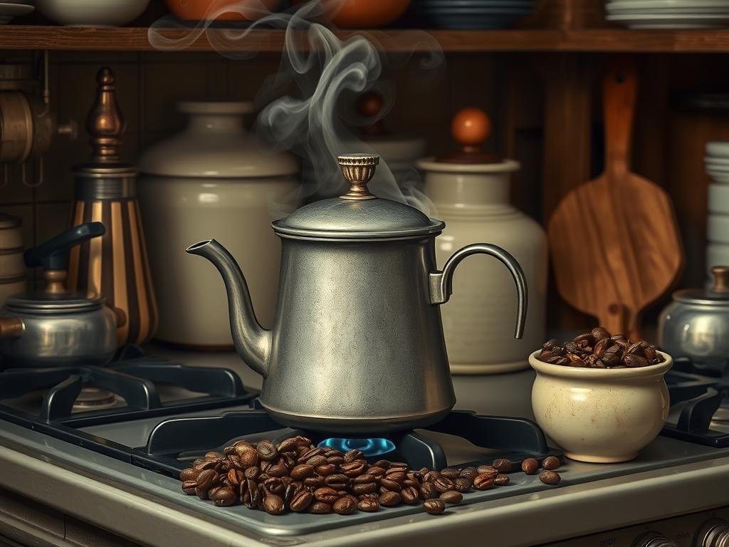 Preparando café em panela