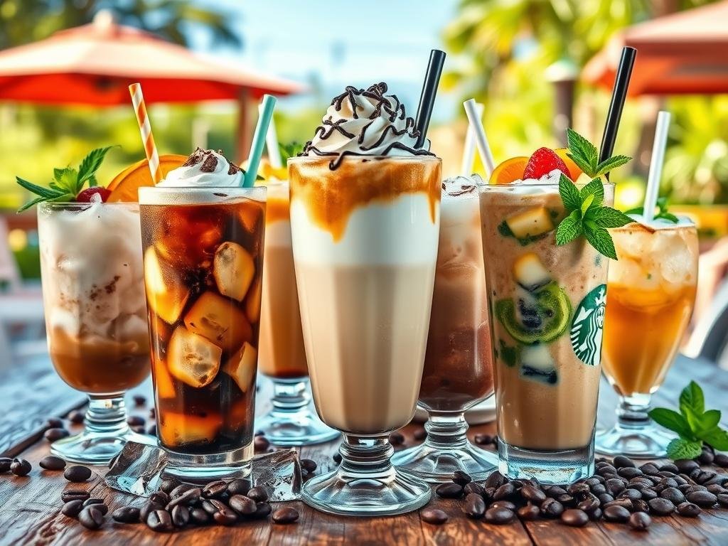cold brew, coquetéis de café, frapês, smoothies de café
