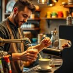 como baristas profissionais fazem café