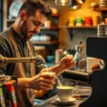 como baristas profissionais fazem café