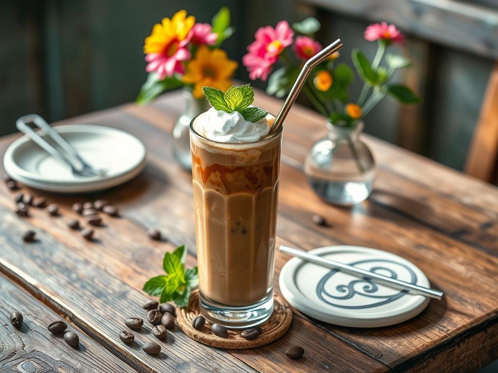 decoração de café gelado